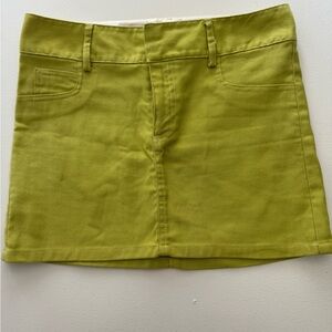 Alice & Olivia mini denim skirt- Size 2 lime green